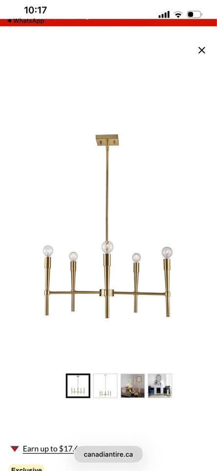 CANVAS Harlowe 5-Light Chandelier, Brushed Brass