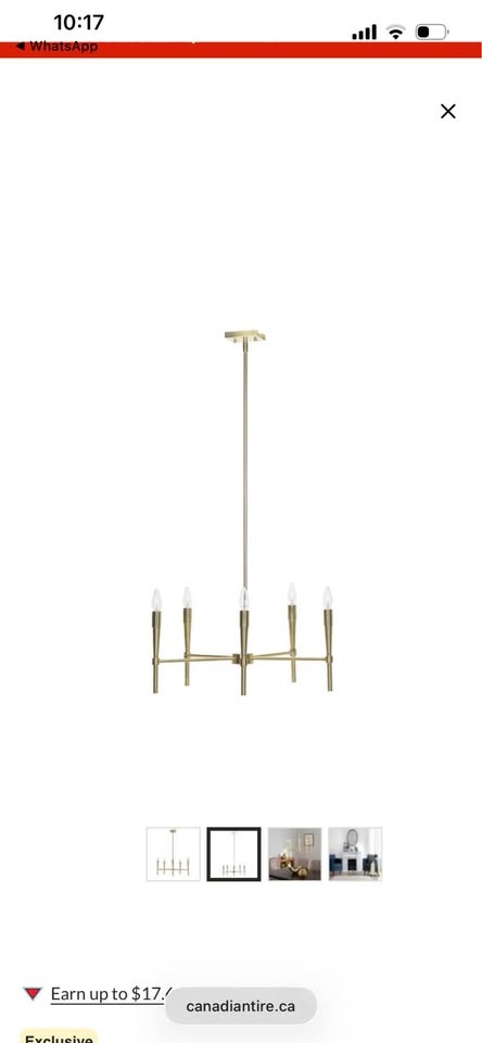 CANVAS Harlowe 5-Light Chandelier, Brushed Brass - photo 2
