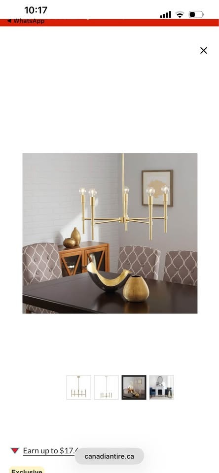 CANVAS Harlowe 5-Light Chandelier, Brushed Brass - photo 3
