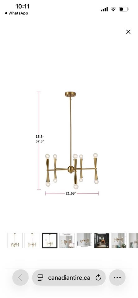 CANVAS Marlene 10-Light Gold Chandelier, Brushed Gold - photo 3