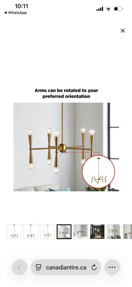 CANVAS Marlene 10-Light Gold Chandelier, Brushed Gold - photo 4