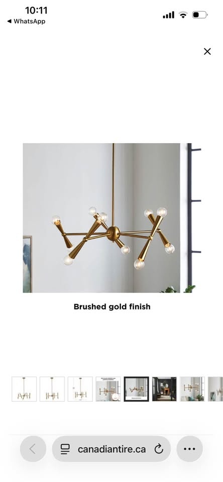 CANVAS Marlene 10-Light Gold Chandelier, Brushed Gold - photo 5