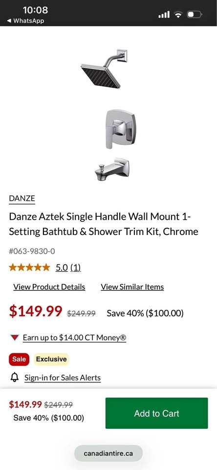 Danze Aztek Shower Trim Kit - Chrome