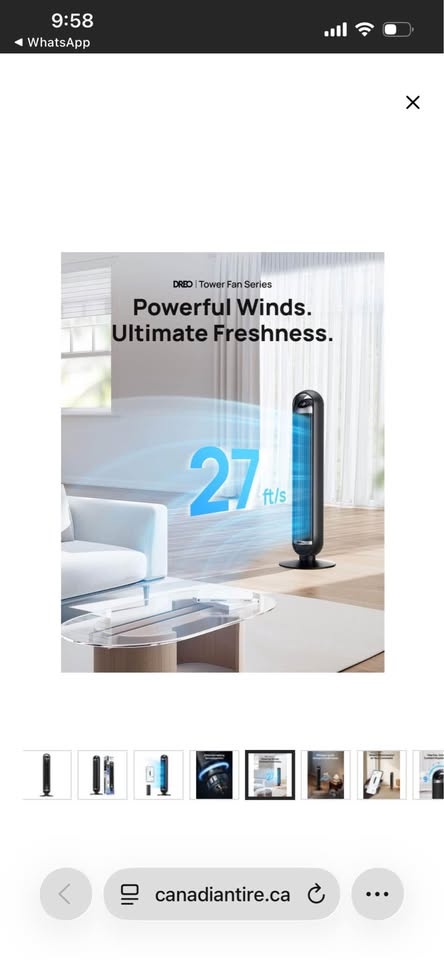DREO Home Nomad Black Portable DC Smart Tower Fan, 36-in - photo 4