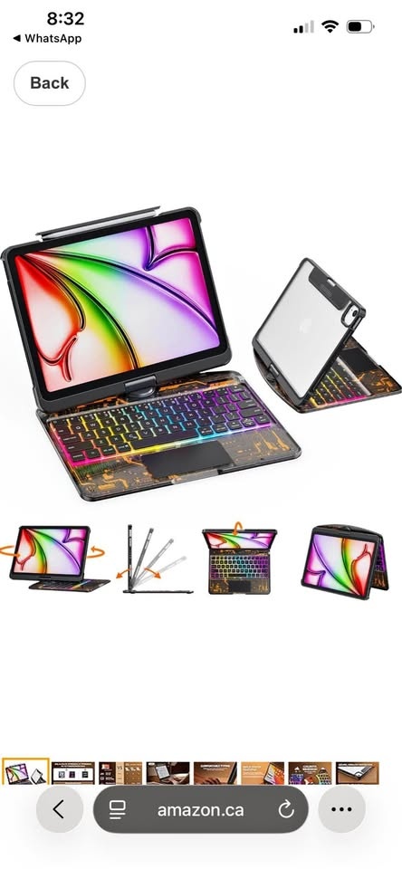 GUSGU Transparent Case with Wireless Keyboard for iPad Air 13-in