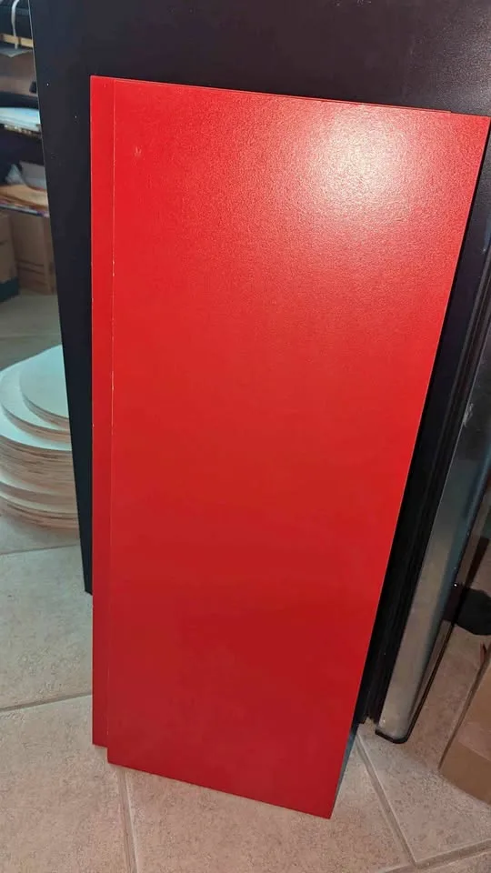 (2) Red Large Ikea Shelves thumbnail