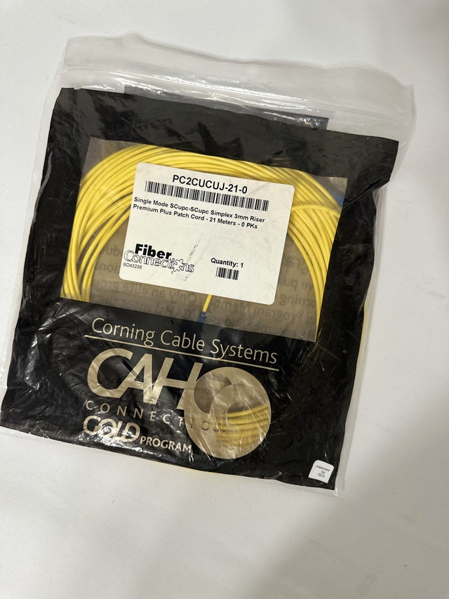 21M SC/UPC Simplex Single Mode Fibre Optic Patch Cable - New