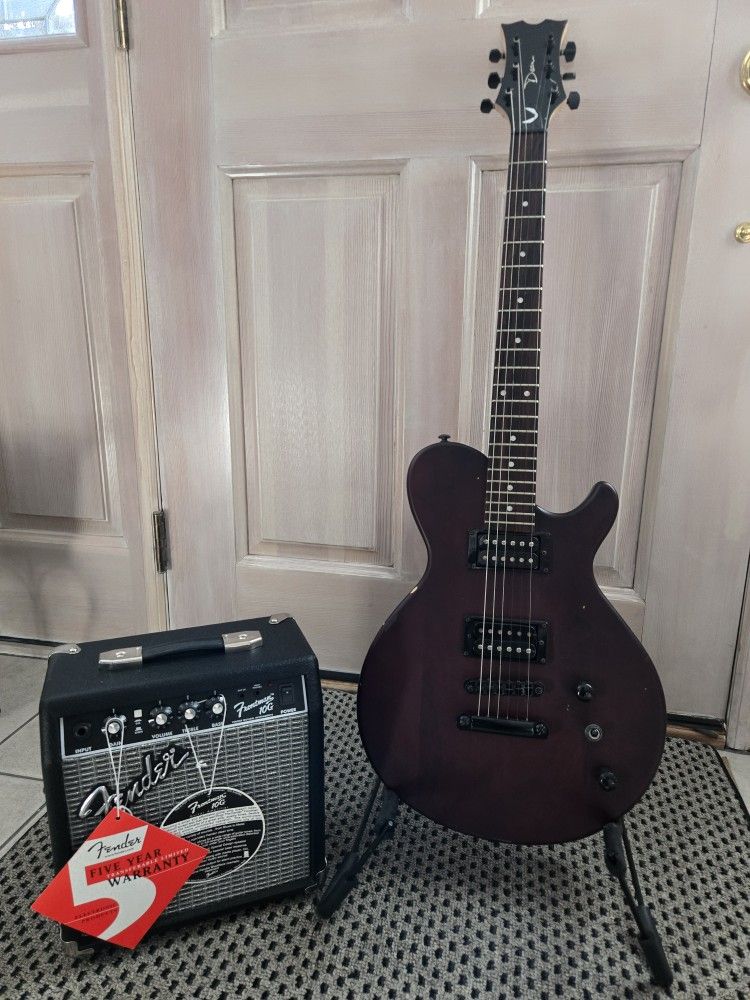 Electric Guitar Set: Dean Evo XM Satin Natural & Fender 10g Amp