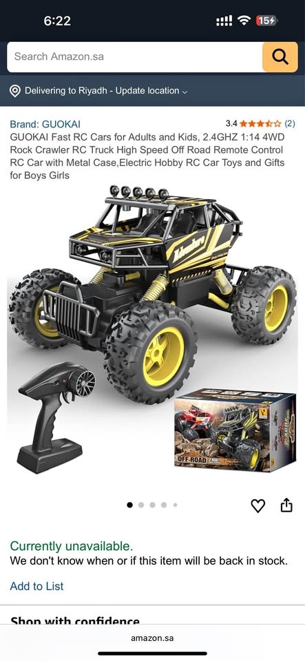 GUOKAI Fast RC Cars for Adults and Kids, 1:14 4WD Rock Crawler