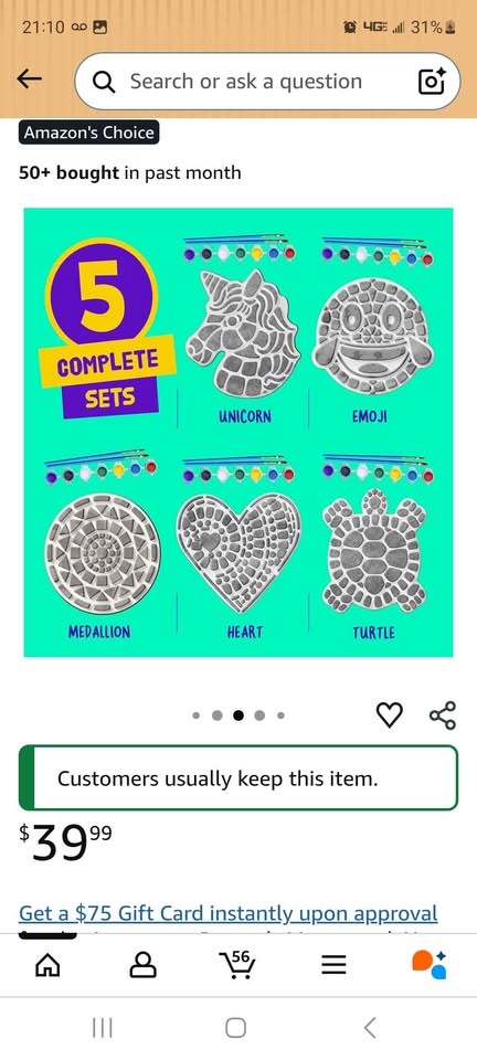 Paint Your Own Stepping Stones Craft Kit - photo 2
