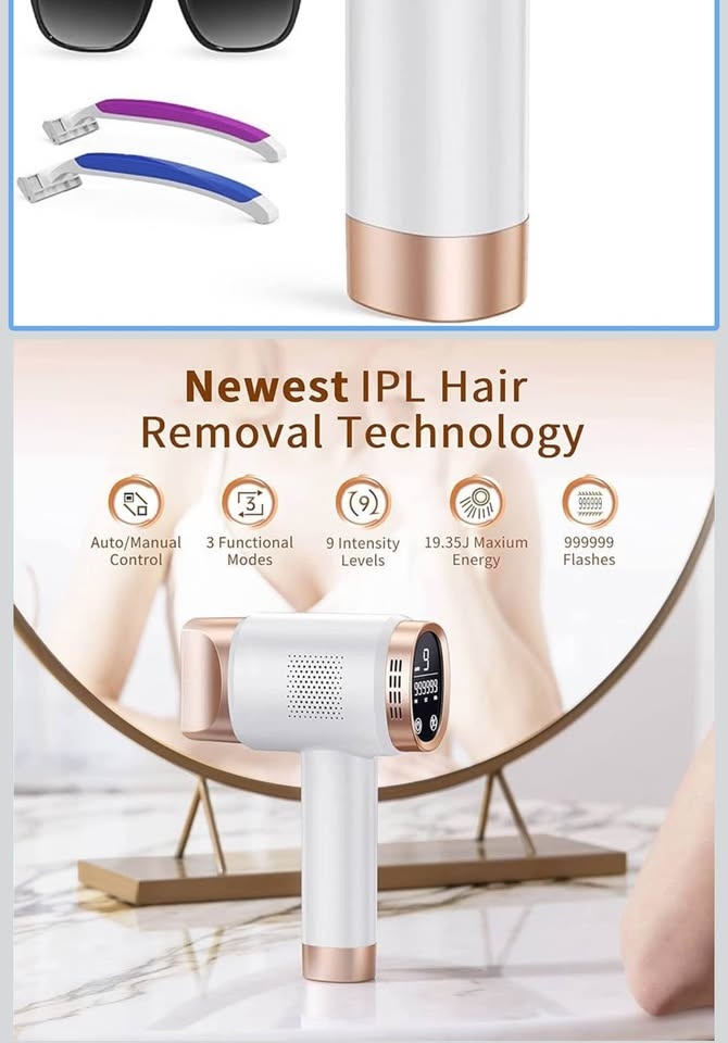 IPL Hair Removal Device Kit w/ Glasses Razors - photo 2