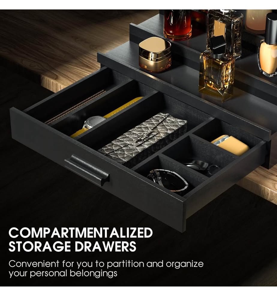 Black Tiered Perfume Display Organizer w/ Drawer - photo 3
