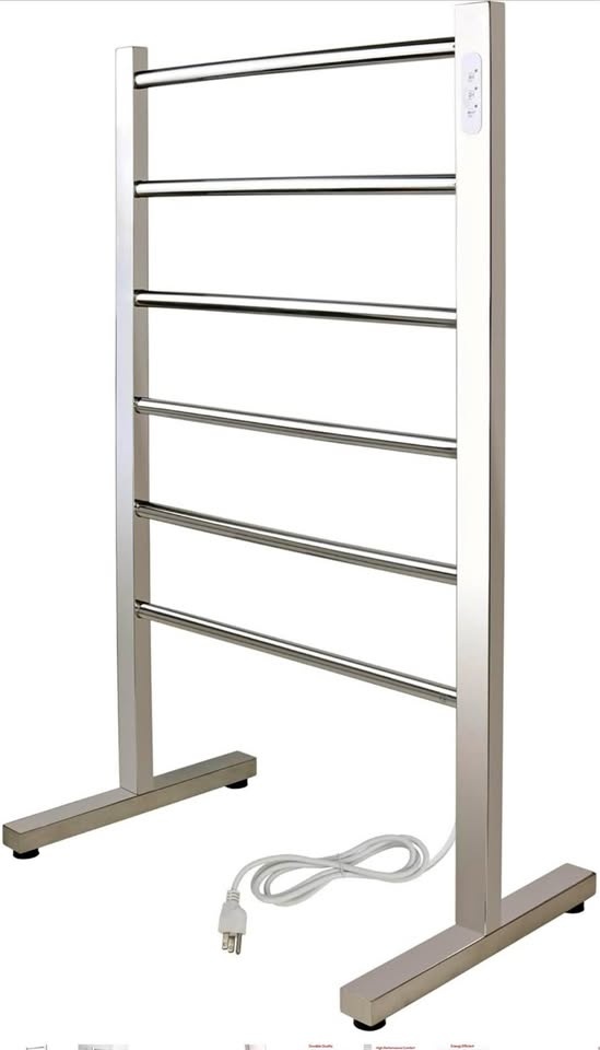 WarmlyYours Ibiza Towel Warmer Brushed Plug-in 6 Bar
