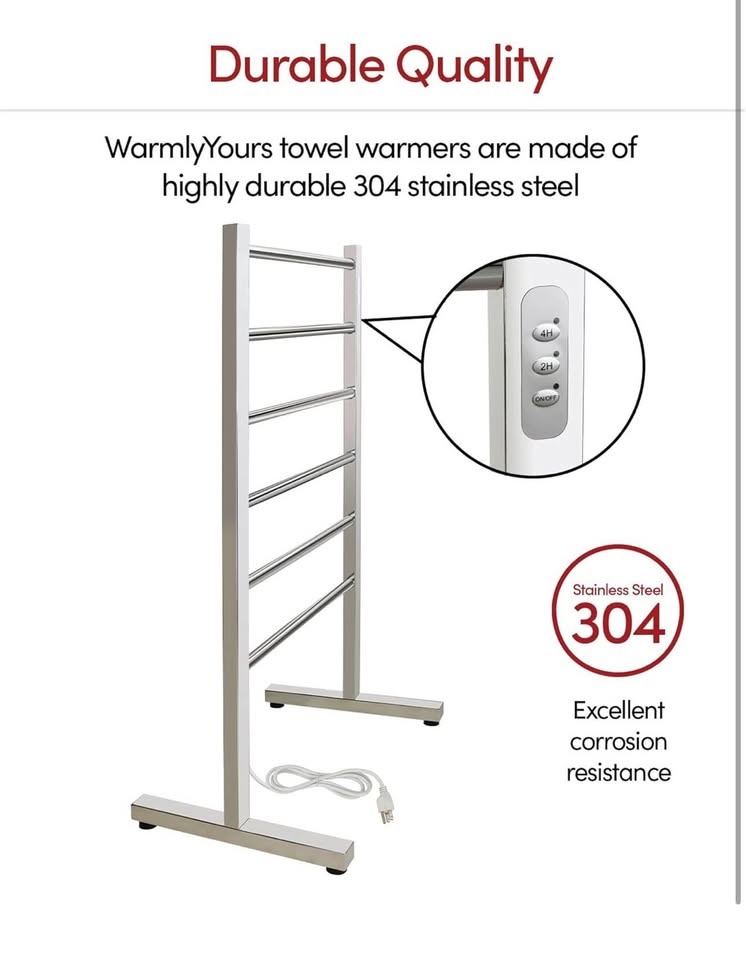 WarmlyYours Ibiza Towel Warmer Brushed Plug-in 6 Bar - photo 5