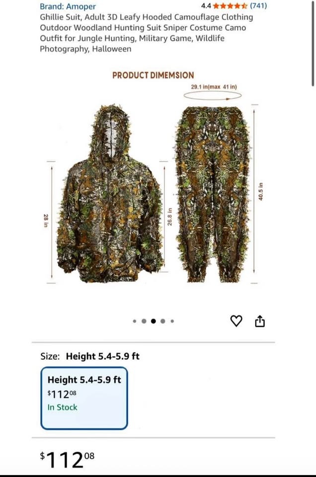 Brand new Adult Camouflage Ghillie Suit - photo 3