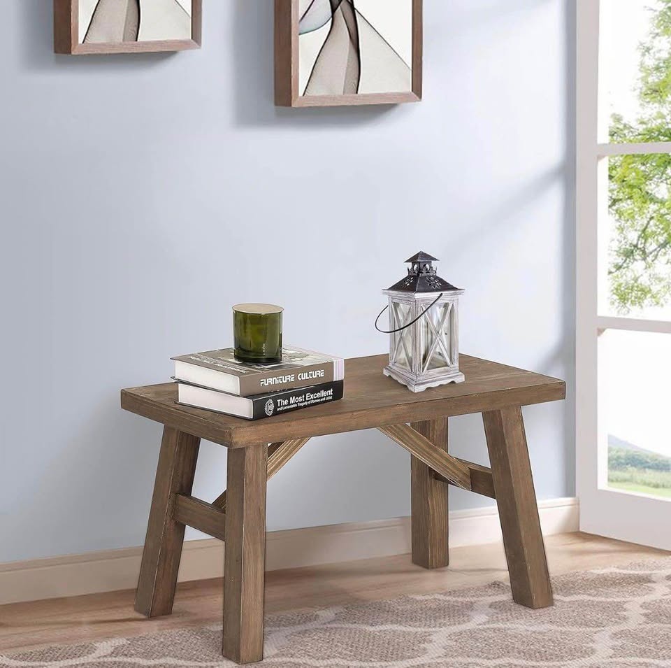 Wnutrees Sawmill Wood Bench, 30" Farmhouse Entryway Bench - photo 2