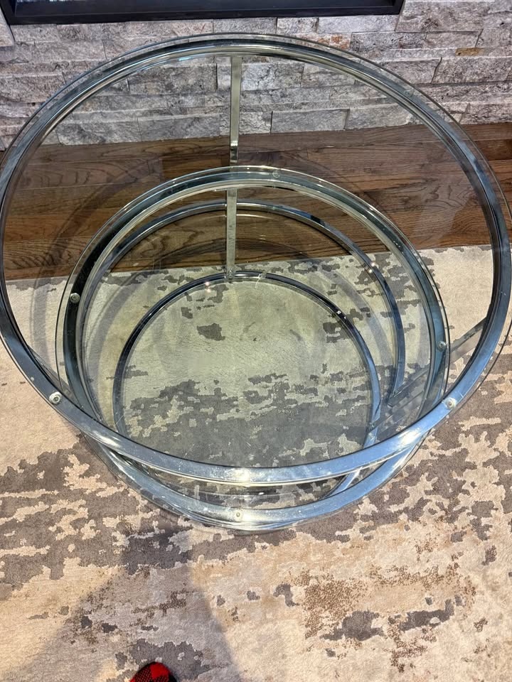 Glass coffee table
