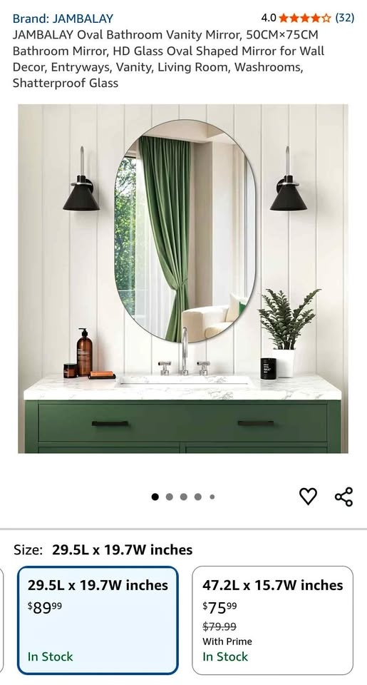 Jambalay Oval Mirror - 20''×30"