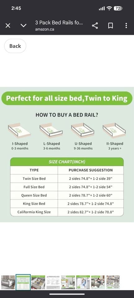 zefinot® Full Size Toddler Bed Rail - 3 Pieces, Grey - photo 5