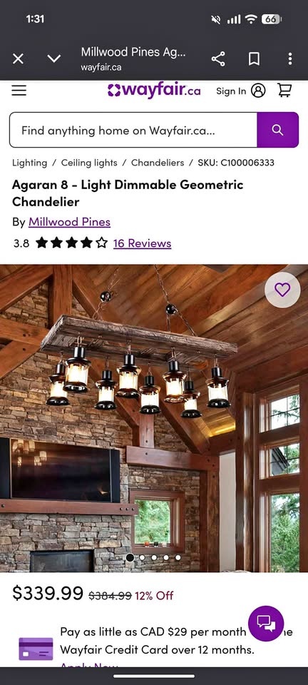 8-Light Dimmable Geometric Chandelier - Millwood Pines Agaran