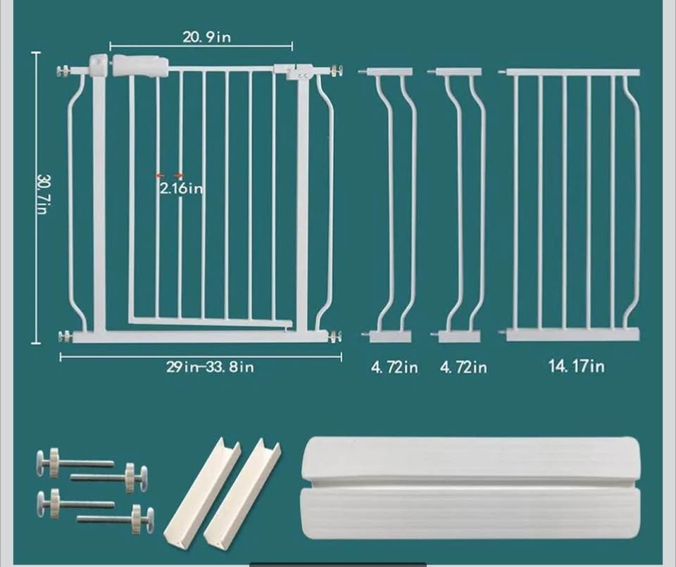 57 Inch Extra Wide Baby Gate - White - photo 2