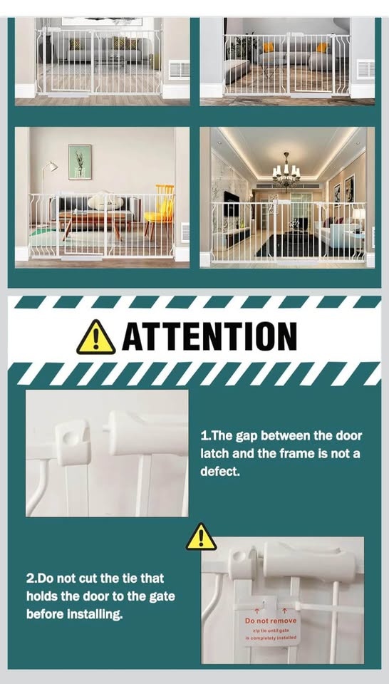 57 Inch Extra Wide Baby Gate - White - photo 5