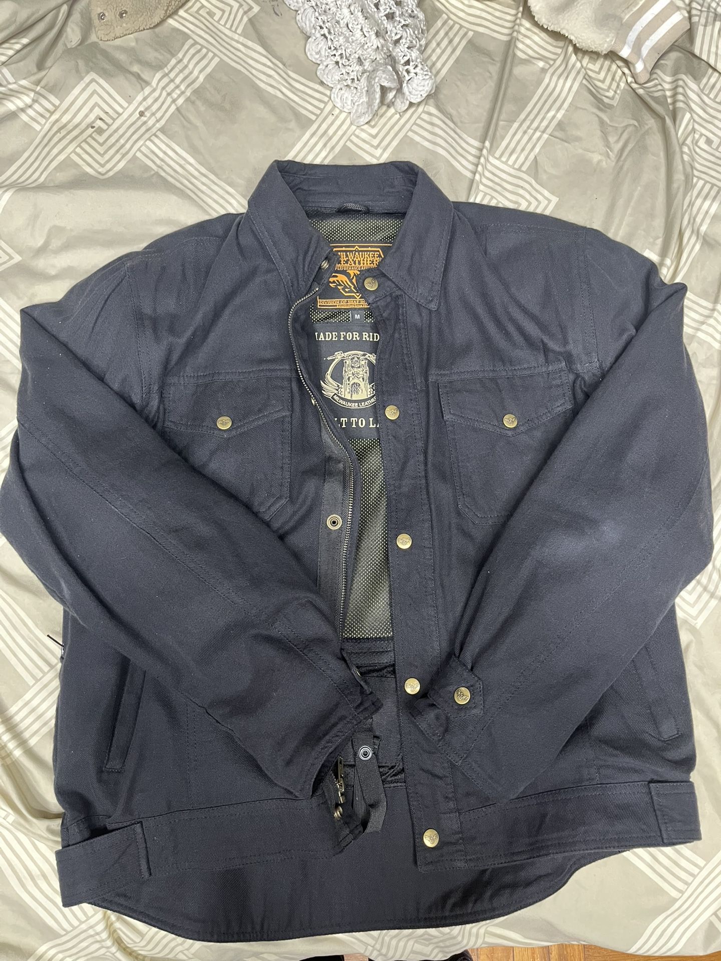 Milwaukee Leather Biker Jacket With Armor Protection - Medium