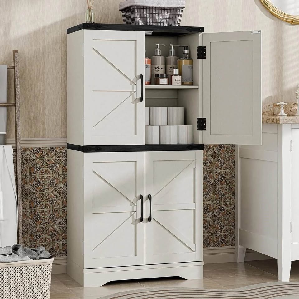 Storage Cabinet with Adjustable Shelves, Rustic Style - photo 2