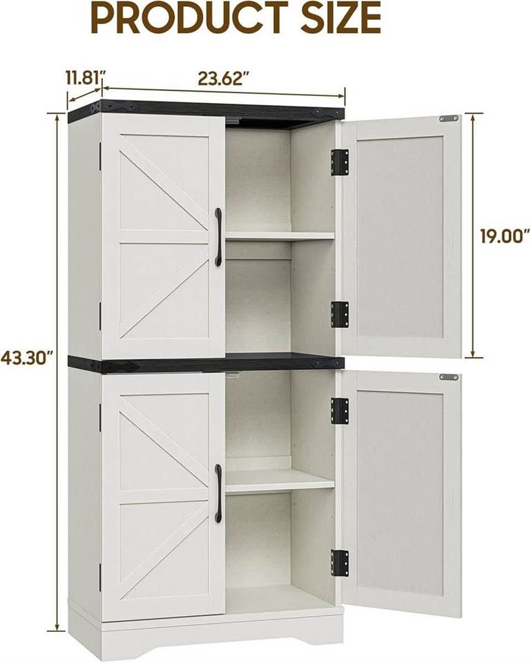 Storage Cabinet with Adjustable Shelves, Rustic Style - photo 3