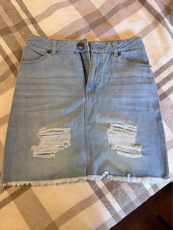 Short stylish denim skirt