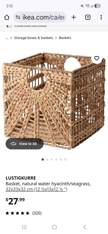 IKEA LUSTIGKURRE Water Hyacinth Storage Basket - photo 2