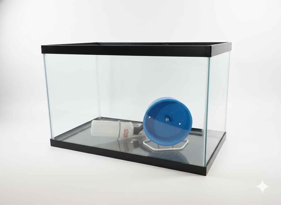20 Gallon Glass Tank with Hamster Wheel and Water Bottle - photo 3
