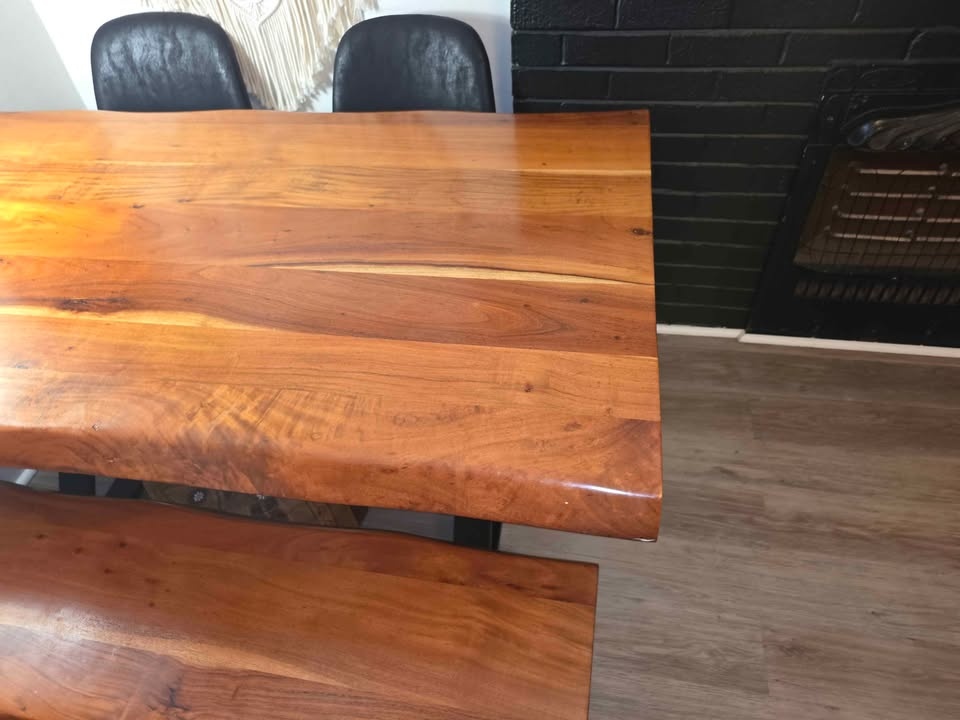 Live Edge Wood Dining Table and Bench - photo 3