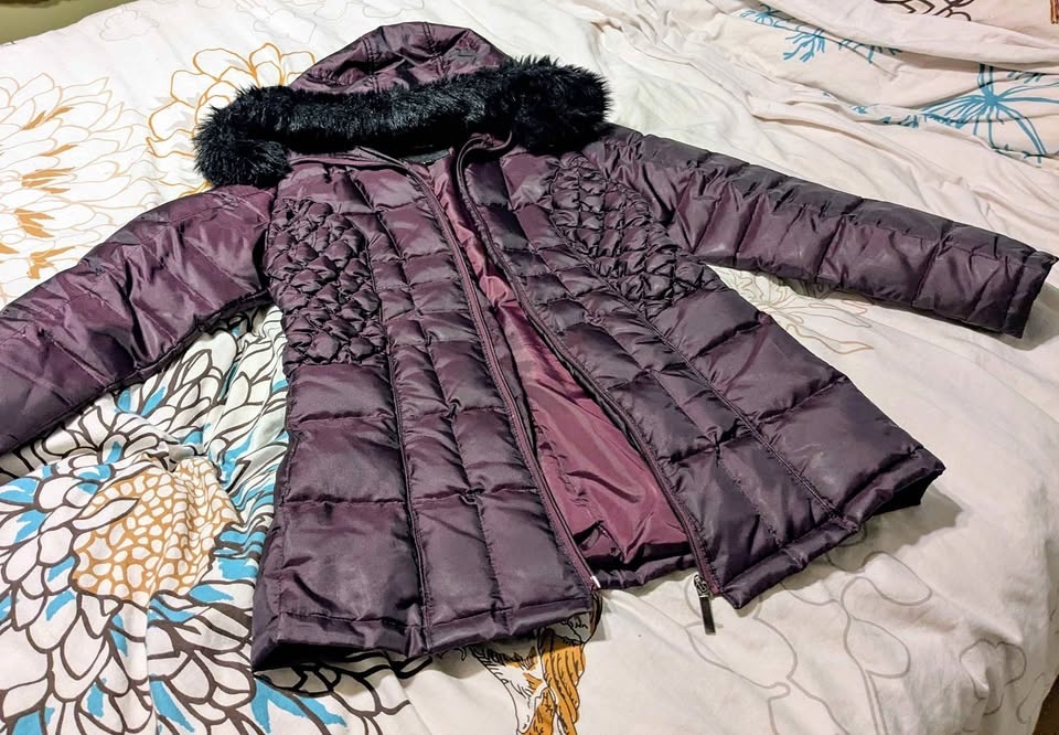 Sz Small Deep Purple Hooded Down Winter Jacket