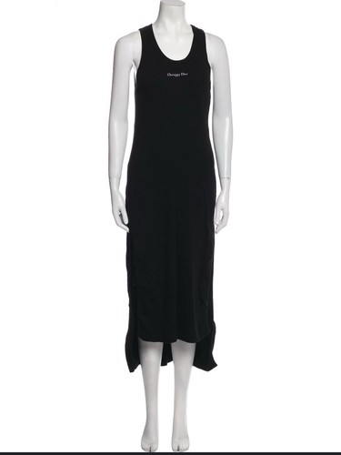 Christian Dior Paris Black Ribbed Sleeveless Dress Size M Made i - photo 2