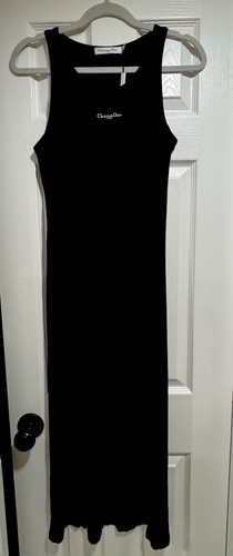 Christian Dior Paris Black Ribbed Sleeveless Dress Size M Made i - photo 4