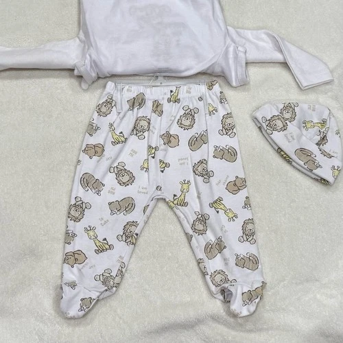 Duck Duck Goose Baby 9pc Safari Gift Set 0-3M Newborn Outfit - photo 3