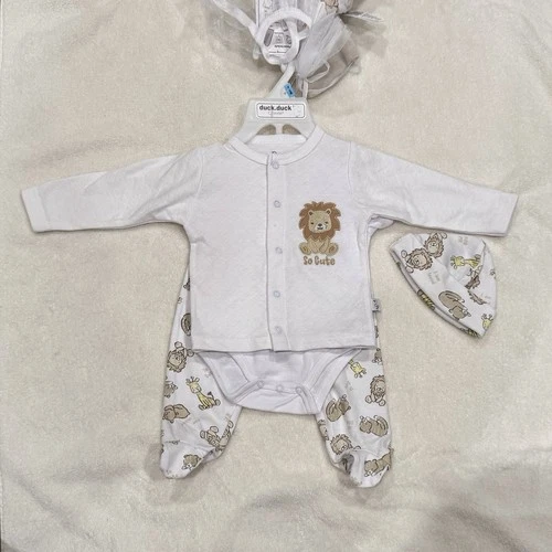 Duck Duck Goose Baby 9pc Safari Gift Set 0-3M Newborn Outfit - photo 5