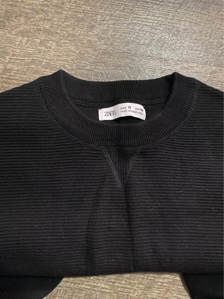Zara Black Textured Knit Sweater - Size 10 - photo 2