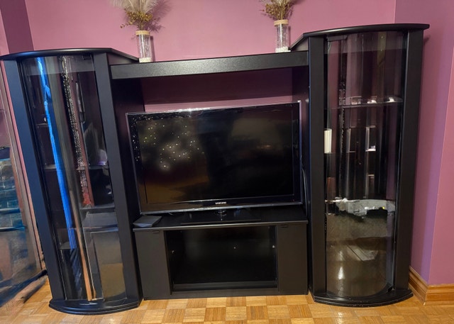 3 pc Detachable Black Wall Unit