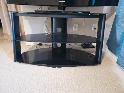 Modern Black Glass TV Stand for Small Spaces - photo 2