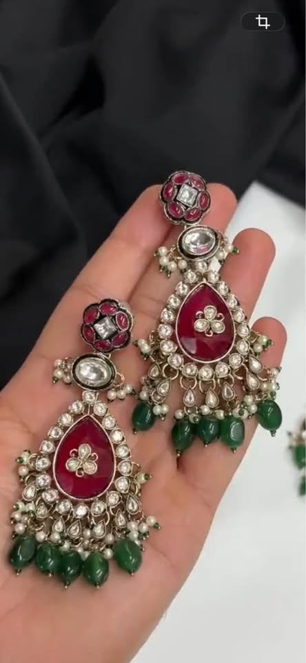 Beautiful Moissanite Necklace Set / Kundan Polki / Indian Ruby B - photo 4