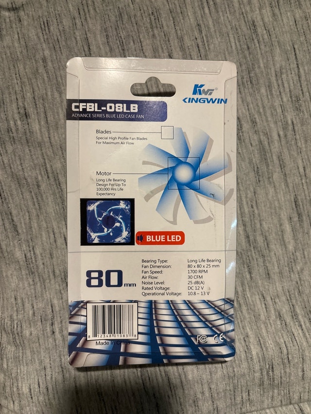 Blue LED 80mm Fan - photo 2