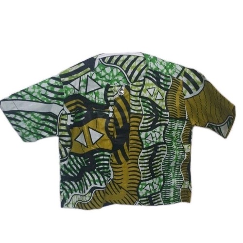 Toddler Boys African Shirt Black Green And Yellow African Fabric