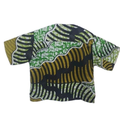Toddler Boys African Shirt Black Green And Yellow African Fabric - photo 2