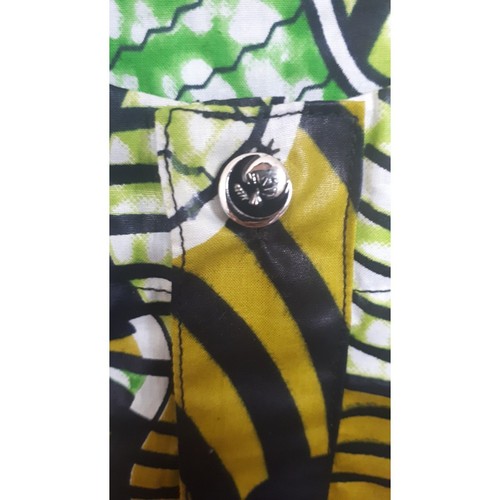 Toddler Boys African Shirt Black Green And Yellow African Fabric - photo 3