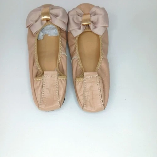 NWOT Pink Cream Ballerina Flats Bow Comfy Size 7.5 US 39 EU - photo 5