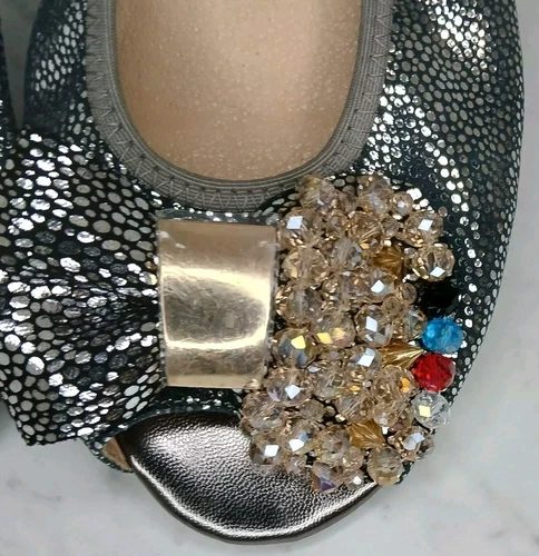 Silver Jewel Ballerina Flats - Size 7.5-8 - photo 3