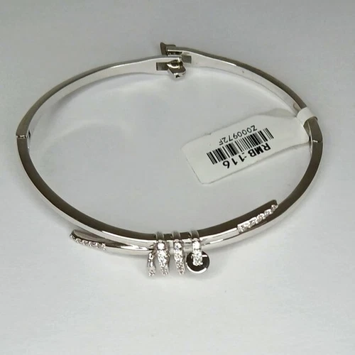 Silver Mini Rhinestones Bracelet Glam Stainless Steel