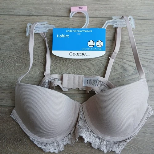 NEW Underwire T-Shirt George Bra Large Beige Comfy Stylish